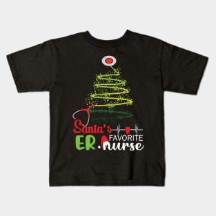 Santa's Favorite Er Nurse.. Er Nurse christmas gift Kids T-Shirt